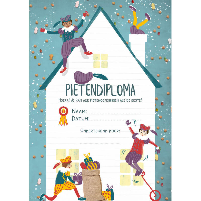 Feestdagen Pietendiploma Voorkant